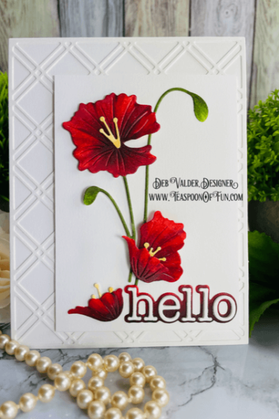 Graceful Poppy Stems. All products can be found in our Teaspoon of Fun Papercrafting Shop at www.TeaspoonOfFun.com/SHOP