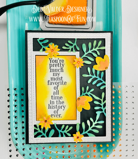 Sidekick Frame and Stencil. All products can be found in our Teaspoon Of Fun PaperCrafting Shop at www.TeaspoonOfFun.com/SHOP