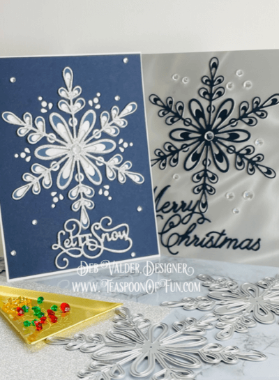 Crochet Snowflake Holiday Card. All products can be found in our Teaspoon Of Fun Shop at www.TeaspoonOfFun.com/SHOP