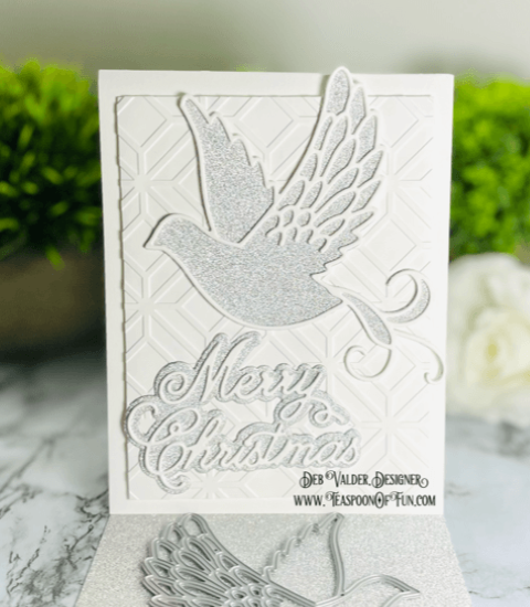 Holiday Adornment Dove. All products can be found in our Teaspoon of Fun Paper Crafting Shop at www.TeaspoonOfFun.com/SHOP