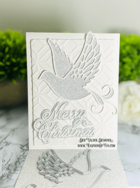 Holiday Adornment Dove. All products can be found in our Teaspoon of Fun Paper Crafting Shop at www.TeaspoonOfFun.com/SHOP