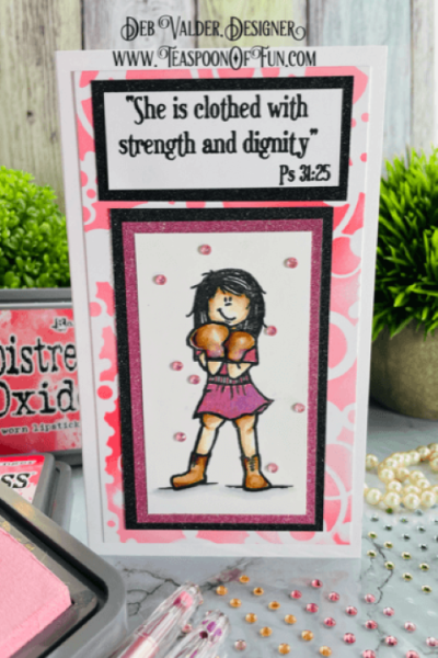 Fight Like a Girl For Breast Cancer Awareness. All products can be found in our Teaspoon of Fun Paper Crafting Shop at www.TeaspoonOfFun.com/SHOP
