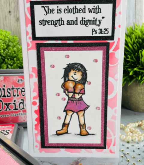 Fight Like a Girl For Breast Cancer Awareness. All products can be found in our Teaspoon of Fun Paper Crafting Shop at www.TeaspoonOfFun.com/SHOP