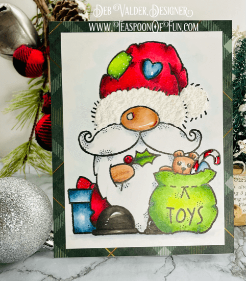 Christmas Santa Gnome. All products can be found in our Teaspoon of Fun Paper Crafting Shop at www.TeaspoonOfFun.com/SHOP