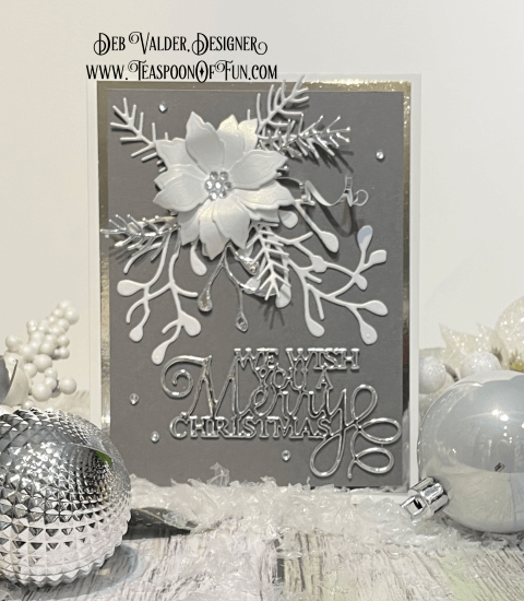 We Wish You A Merry Christmas. All products can be purchased from our Teaspoon Of Fun Paper Crafting Shop at www.TeaspoonOfFun.com/SHOP
