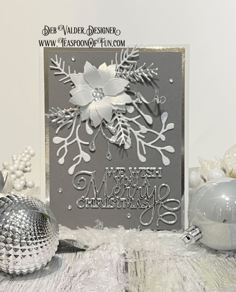 We Wish You A Merry Christmas. All products can be purchased from our Teaspoon Of Fun Paper Crafting Shop at www.TeaspoonOfFun.com/SHOP