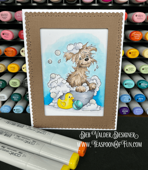 Clean and Simple Puppy gift giving. All products can be purchased in our Teaspoon of Fun Paper Crafting Shop at www.TeaspoonOfFun.com/SHOP