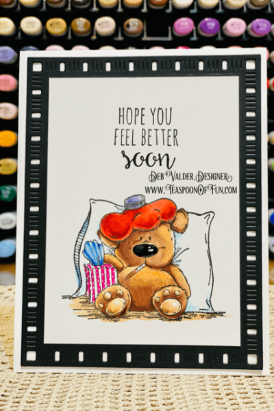 Stuffy Stuffie Feeling Better. All products can be purchased in our Teaspoon Of Fun Paper Crafting Shop at www.TeaspoonOfFun.com/SHOP