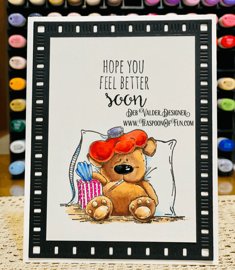 Stuffy Stuffie Feeling Better. All products can be purchased in our Teaspoon Of Fun Paper Crafting Shop at www.TeaspoonOfFun.com/SHOP