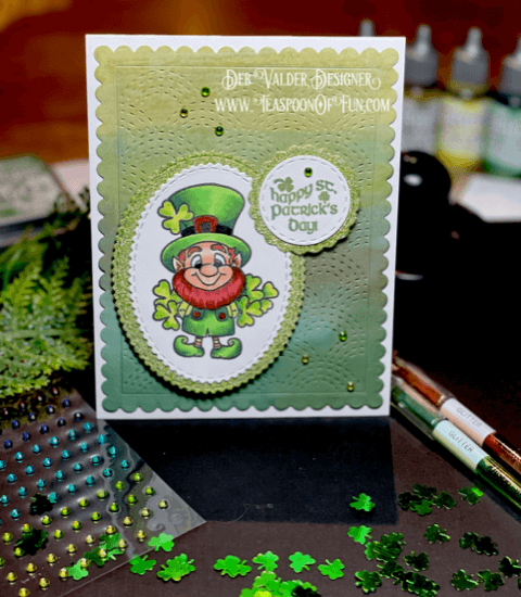 Gnome-One As Lucky As Leprechauns. All products can be purchased in our Teaspoon of Fun Paper Crafting Shop at www.TeaspoonOfFun.com/SHOP