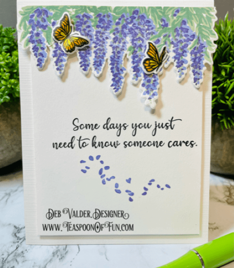 Wisteria Multi-Level Stamping. All products can be purchased in our Teaspoon Of Fun Paper Crafting Shop at www.TeaspoonOfFun.com/SHOP