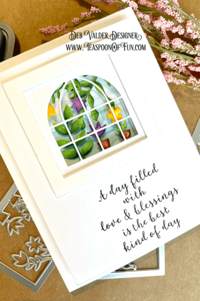 3 Tier Looking Glass Green House. All products can be purchased in our Teaspoon Of Fun Paper Crafting Kit at www.TeaspoonOfFun.com/SHOP