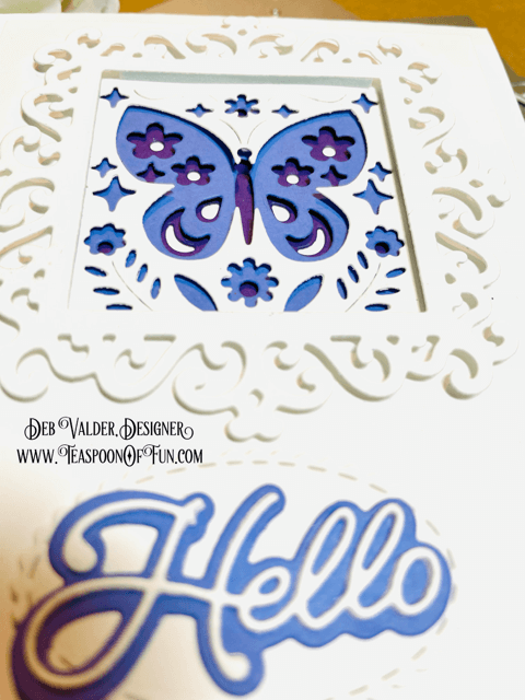 Looking Glass Layering Butterfly. All products can be purchased in our Teaspoon Of Fun Paper Crafting Shop at www.TeaspoonOfFun.com/SHOP