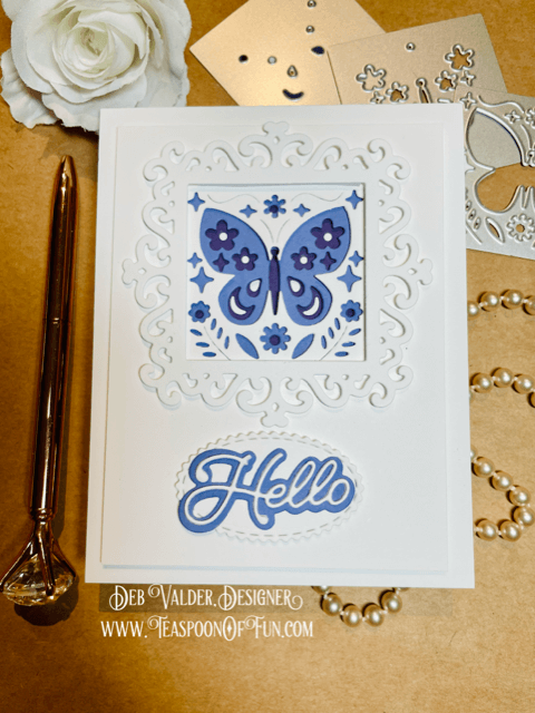 Looking Glass Layering Butterfly. All products can be purchased in our Teaspoon Of Fun Paper Crafting Shop at www.TeaspoonOfFun.com/SHOP