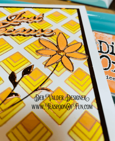 Foiling, Stenciling and Dies OH MY. All products can be purchased in our Teaspoon Of Fun Paper Crafting Shop at www.TeaspoonOfFun.com/SHOP