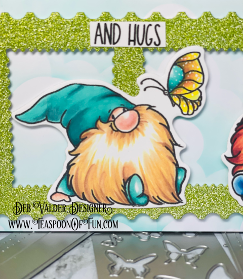 Gnome Scallop Edge Pocket Card. All products can be purchased in our Teaspoon Of Fun Paper Crafting Shop at www.TeaspoonOfFun.com/SHOP