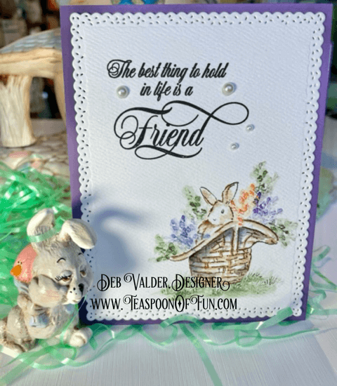 Easter Bunny Basket. All products can be purchased in our Teaspoon Of Fun Paper Crafting Shop at www.TeaspoonOfFun.com/SHOP