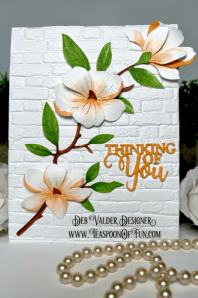 New Magnolia Blossom Trio. All products can be purchased in our Teaspoon Of Fun Paper Crafting Shop at www.TeaspoonOfFun.com/SHOP