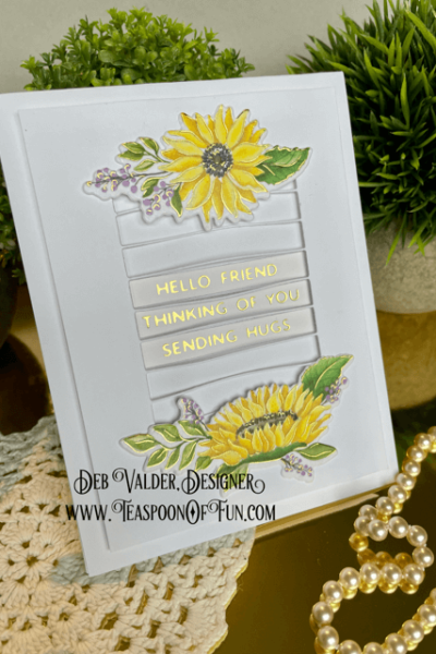Sunflower Washi meets Foiling. All products can be purchased in our Teaspoon Of Fun Paper Crafting Shop at www.TeaspoonOfFun.com/SHOP