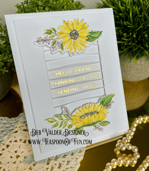 Sunflower Washi meets Foiling. All products can be purchased in our Teaspoon Of Fun Paper Crafting Shop at www.TeaspoonOfFun.com/SHOP