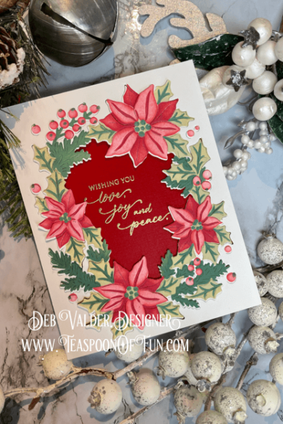 Poinsettia Window Fancy Die. All products can be purchased from Teaspoon Of Fun's Paper Crafting Shop at www.TeaspoonOfFun.com/SHOP