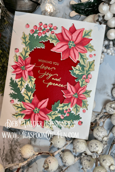Poinsettia Window Fancy Die. All products can be purchased from Teaspoon Of Fun's Paper Crafting Shop at www.TeaspoonOfFun.com/SHOP