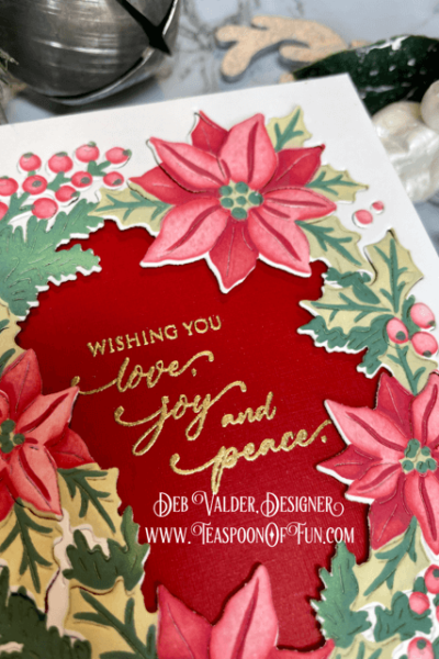 Poinsettia Window Fancy Die. All products can be purchased from Teaspoon Of Fun's Paper Crafting Shop at www.TeaspoonOfFun.com/SHOP