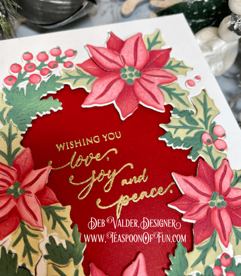 Poinsettia Window Fancy Die. All products can be purchased from Teaspoon Of Fun's Paper Crafting Shop at www.TeaspoonOfFun.com/SHOP