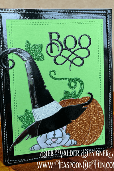 Layered Witch Hat Cat. All products can be purchased from Teaspoon Of Fun's Paper Crafting Shop at www.TeaspoonOfFun.com/SHOP