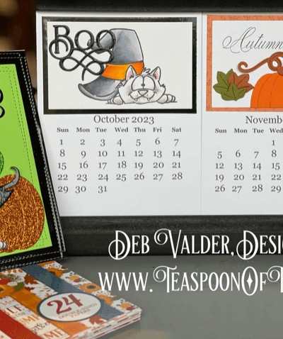 Creating Your October Calendar. All products can be purchased from Teaspoon Of Fun's Paper Crafting Shop at www.TeaspoonOfFun.com/SHOP