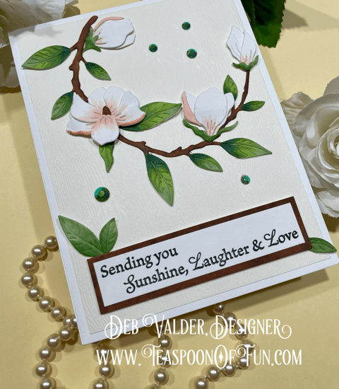 Curved Magnolia Branch. All products can be purchased in our Teaspoon Of Fun Paper Crafting Shop at www.TeaspoonOfFun.com/SHOP