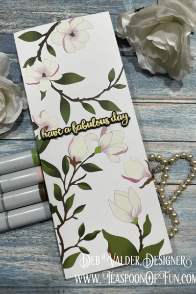 Magnolia Rub-On Transfers for Cards. All products can be purchased in our Teaspoon Of Fun Paper Crafting Shop at www.TeaspoonOfFun.com/SHOP