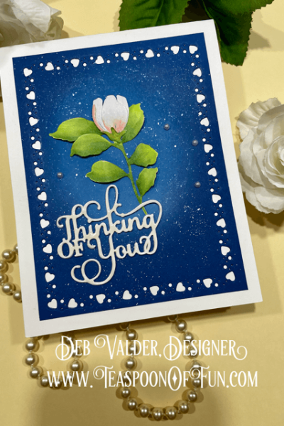 Lovely Border Meets Bud Trio. All products can be purchased in our Teaspoon Of Fun Paper Crafting Shop at www.TeaspoonOfFun.com/SHOP