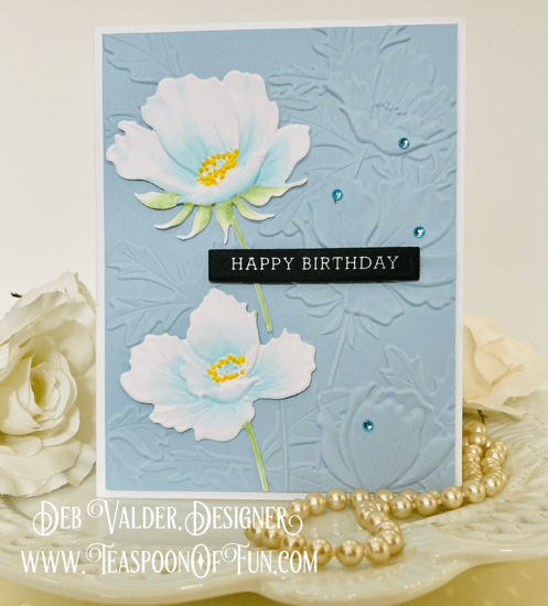 Embossed Anemone Bunches. All products can be purchased in our Teaspoon Of Fun Paper Crafting Shop at www.TeaspoonOfFun.com/SHOP