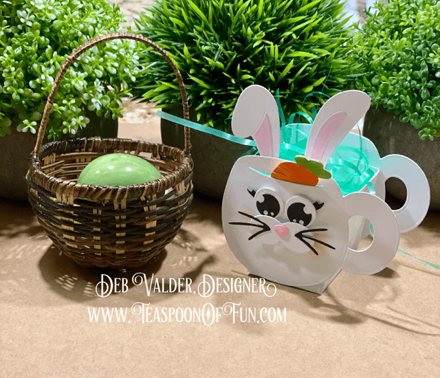 Bunny Mug Easter Favor. All products can be purchased in our Teaspoon Of Fun Paper Crafting Shop at www.TeaspoonOfFun.com/SHOP.