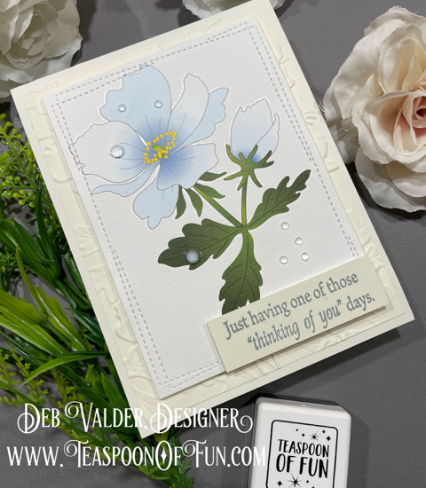 White Anemone Rub On Transfers. All products can be purchased in our Teaspoon Of Fun Paper Crafting Shop at www.TeaspoonOfFun.com/SHOP