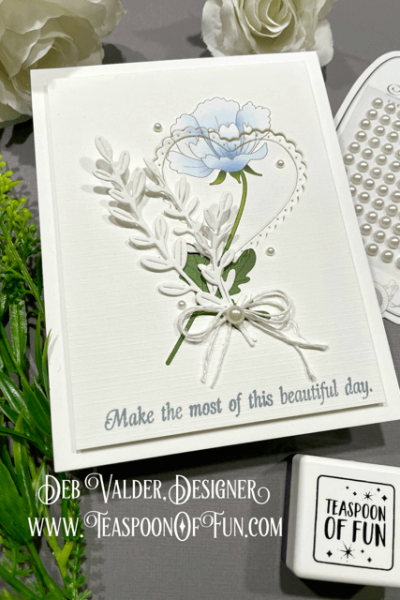 White Anemone Rub On Transfers. All products can be purchased in our Teaspoon Of Fun Paper Crafting Shop at www.TeaspoonOfFun.com/SHOP