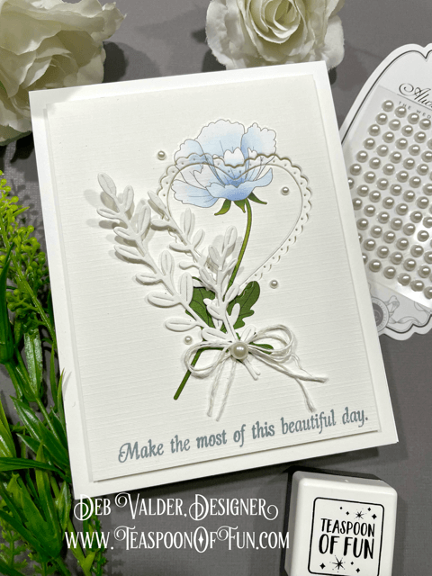 White Anemone Rub On Transfers. All products can be purchased in our Teaspoon Of Fun Paper Crafting Shop at www.TeaspoonOfFun.com/SHOP