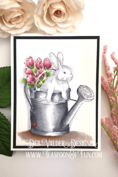 Watering Can Spring Bunny. All products can be purchased in our Teaspoon Of Fun Paper Crafting Shop at www.TeaspoonOfFun.com/SHOP.