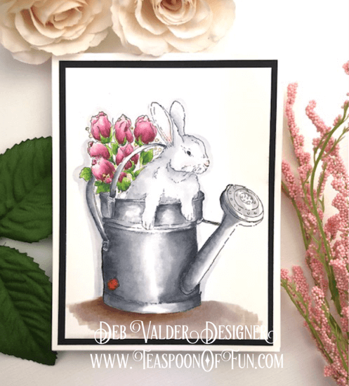 Watering Can Spring Bunny. All products can be purchased in our Teaspoon Of Fun Paper Crafting Shop at www.TeaspoonOfFun.com/SHOP.
