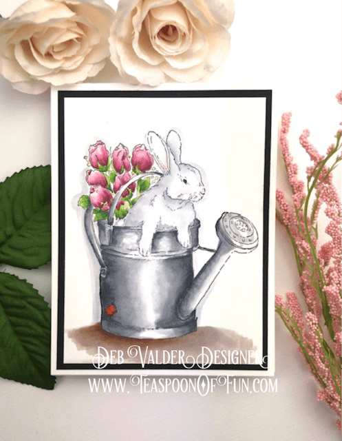 Watering Can Spring Bunny. All products can be purchased in our Teaspoon Of Fun Paper Crafting Shop at www.TeaspoonOfFun.com/SHOP.