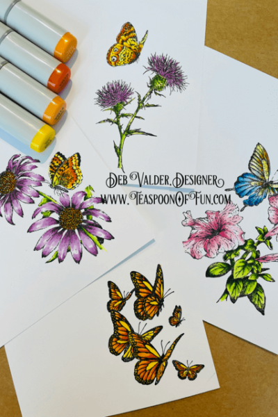 TOF Butterfly Kit Combo. All products can be purchased in our Teaspoon Of Fun Paper Crafting Shop at www.TeaspoonOfFun.com/SHOP.