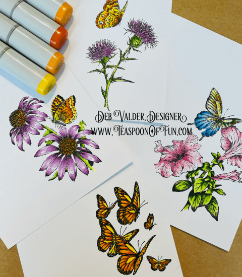 TOF Butterfly Kit Combo. All products can be purchased in our Teaspoon Of Fun Paper Crafting Shop at www.TeaspoonOfFun.com/SHOP.