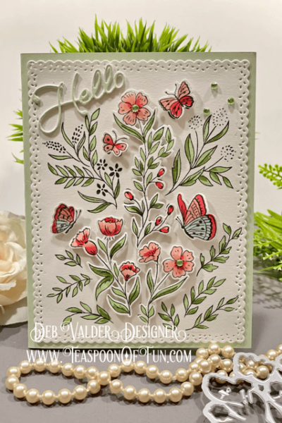 Copics to Stencil Butterfly Garden. All products can be purchased in our Teaspoon Of Fun Paper Crafting Shop at www.TeaspoonOfFun.com/shop