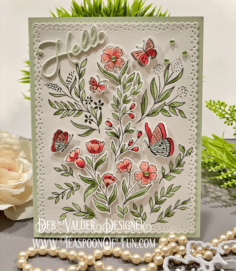 Copics to Stencil Butterfly Garden. All products can be purchased in our Teaspoon Of Fun Paper Crafting Shop at www.TeaspoonOfFun.com/shop