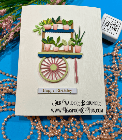 Corner Shoppe Wooden Cart. All products can be purchased in our Teaspoon Of Fun Paper Crafting Shop at www.TeaspoonOfFun.com/SHOP.