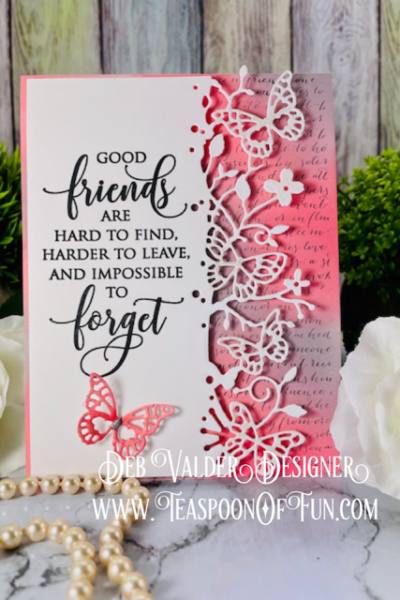 Delicate Kensington Butterfly Border. All products can be purchased in our Teaspoon Of Fun Paper Crafting Shop at www.TeaspoonOfFun.com/shop.