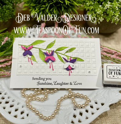 Sending You Some Fuchsia Love. All products can be purchased in our Teaspoon Of Fun Paper Crafting Shop at www.TeaspoonOfFun.com/shop.