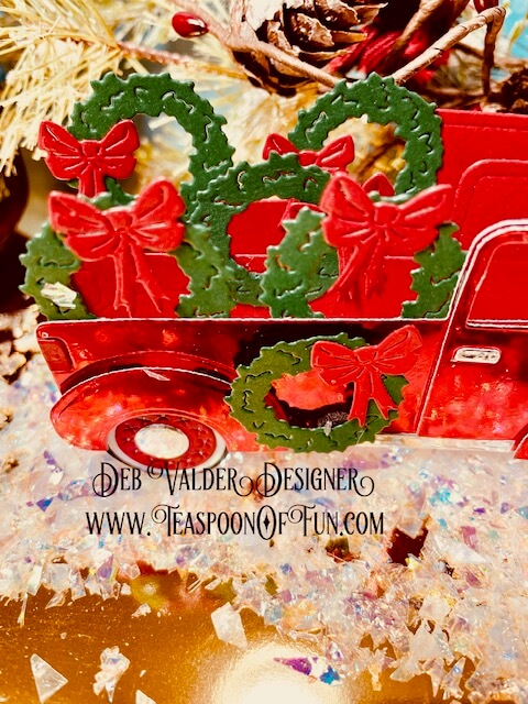 Vintage Truck for the Holidays. All products can be purchased in our Teaspoon Of Fun Paper Crafting Shop at www.TeaspoonOfFun.com/SHOP.