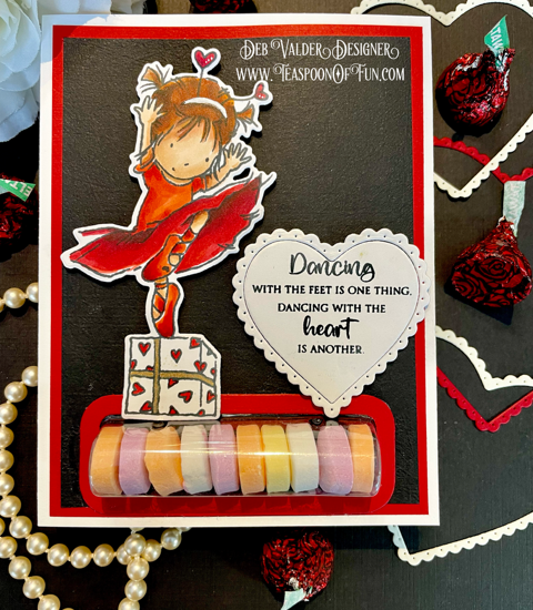 Dancing With The Heart. All products can be purchased in our Teaspoon Of Fun Paper Crafting Shop at www.TeaspoonOfFun.com/SHOP.